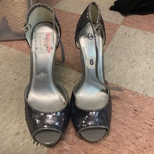 Grey Sequin Heels